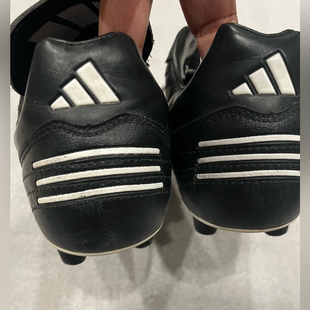 [US8] Vintage Adidas Men's Black and White Leather Cleats Soccer Football - Picture 4 of 6